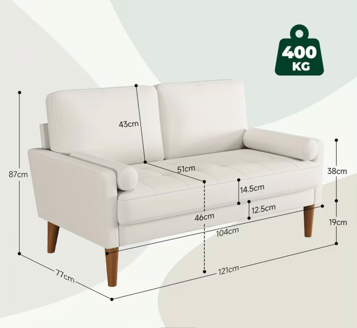 Vesgantti 2-Seater Velvet Loveseat Sofa – Mid-Century Modern
