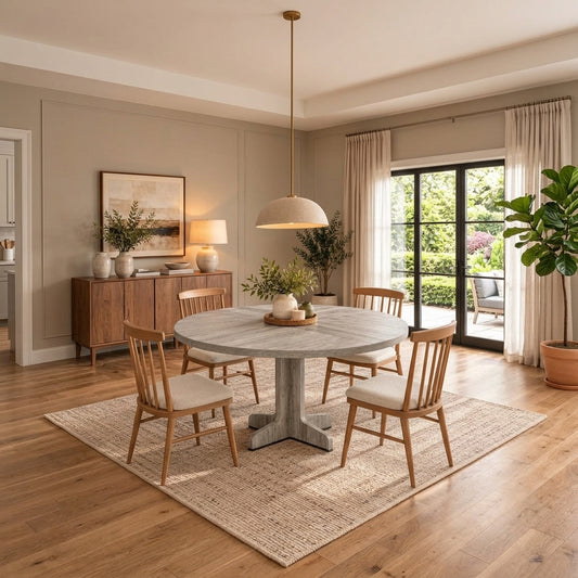 Artwood Rustic Oak Round Pedestal Dining Table